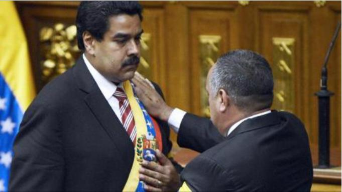 Nicolas Maduro being sworn in as President of Venezuela