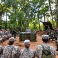 Florida Army National Guard Sgt. 1st Class Jonathan Preston speaking at the Jungle Amphibious Training School (JATS)