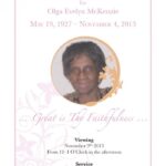 Olga Evelyn McKenzie (May 19, 1927 – November 04, 2013)