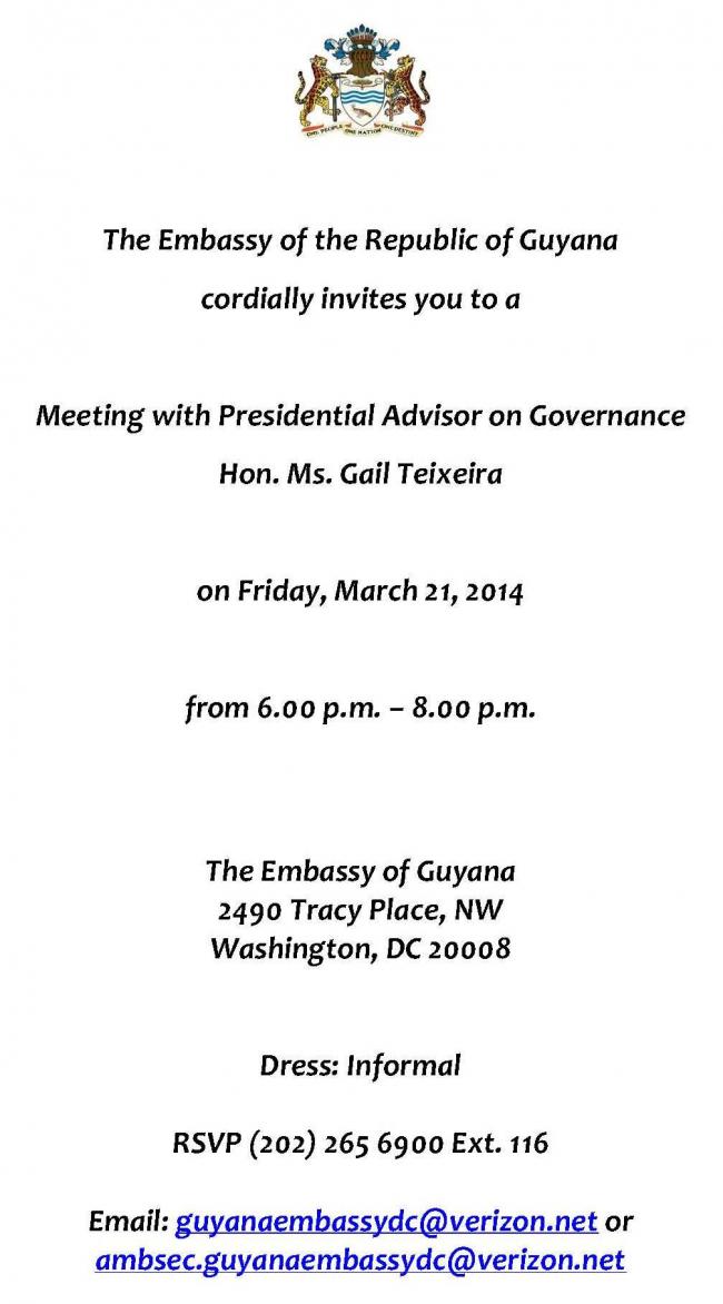 invitation to meeting with the hon gail teixeira march 21 2014